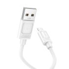 Кабель HOCO X122 Benefit silicone charging data cable Micro White