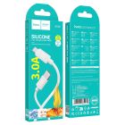 Кабель HOCO X122 Benefit silicone charging data cable Type-C White