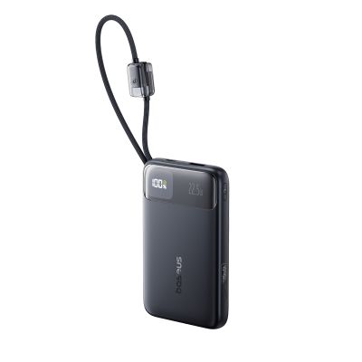 Зовнішній акумулятор Baseus EnerFill FC11 Digital Display Power Bank with Dual Built-in Cables 10000mAh 22.5W Cosmic Black