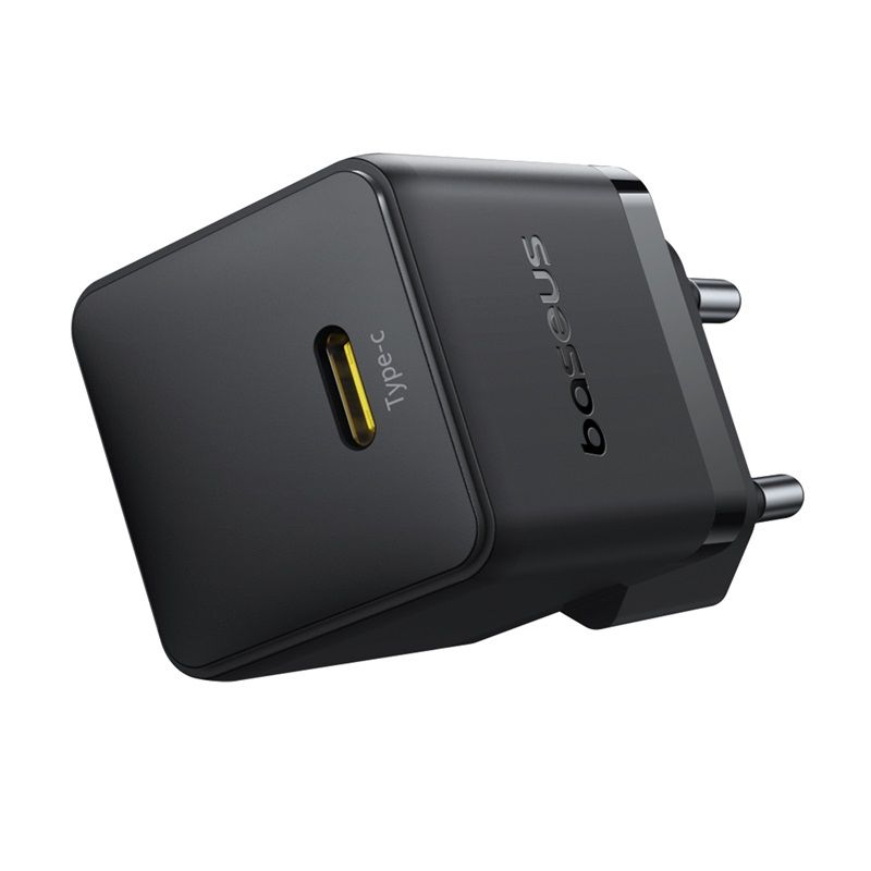 Мережевий зарядний пристрій з кабелем Baseus Palm Fast Charger 1C 20W EU Cosmic Black  set USB-C to iP 20W 1m