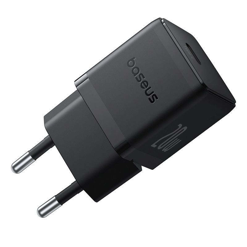 Мережевий зарядний пристрій з кабелем Baseus Palm Fast Charger 1C 20W EU Cosmic Black  set USB-C to iP 20W 1m