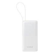 Зовнішній акумулятор Baseus Bipow 2 Digital Display Power Bank With Built-in USB-C Cable 20000mah 20W Moon White