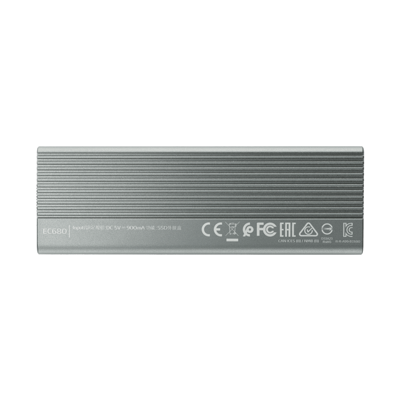 Зовнішня кишеня для накопичувача A-DATA EC680 для SSD M.2 PCIe USB3.2 Gen2 Type-C Gray
