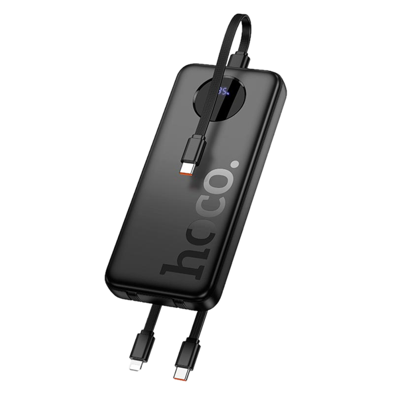 Зовнішній акумулятор HOCO J132 Sabio fully compatible power bank with 3 cables (10000mAh) Black