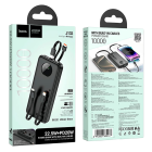 Зовнішній акумулятор HOCO J132 Sabio fully compatible power bank with 3 cables (10000mAh) Black