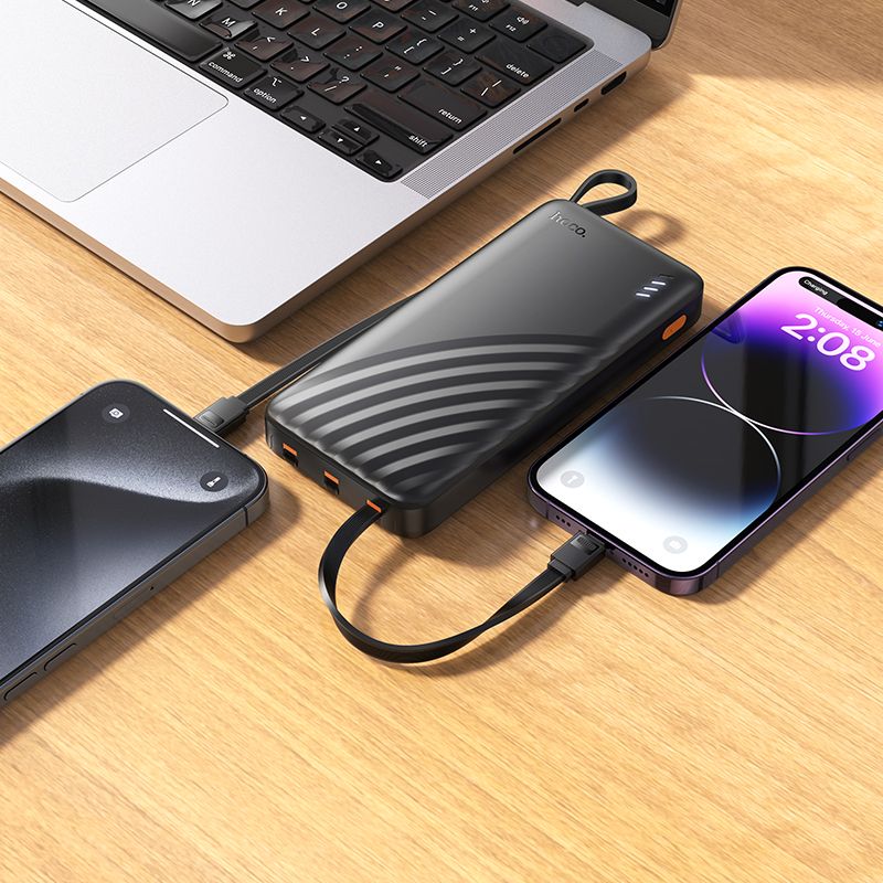 Зовнішній акумулятор HOCO J146 Night tide power bank with 4 cables (10000mAh) Black