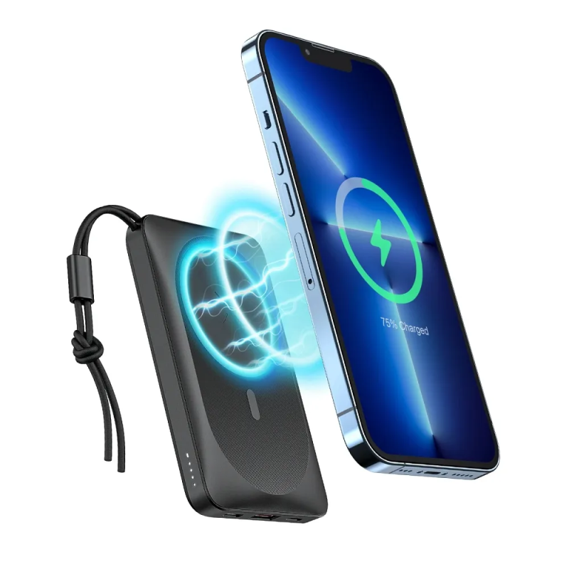 Зовнішній акумулятор VEGER 10000 mAh with wireless charging compatible with MagSafe PD QC3.0 2A 20W MagOn (VP1151 / W1151) white