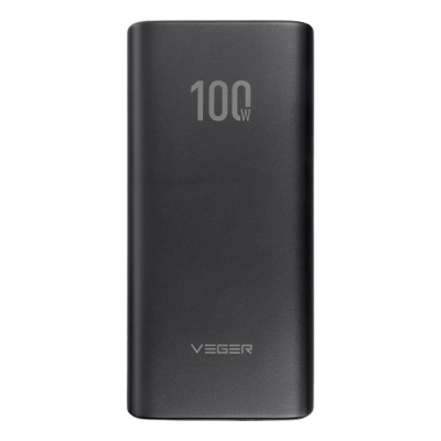 Зовнішній акумулятор VEGER 20000 mAh PD QC3.0 5A 100W T100 (W2032C-100) black