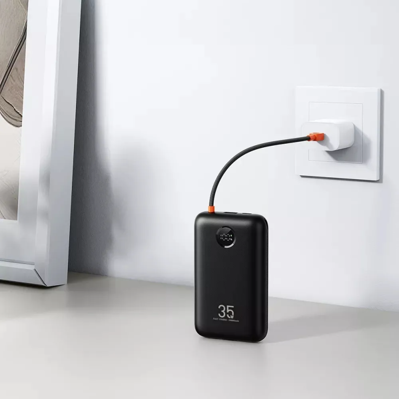 Зовнішній акумулятор VEGER 20000 mAh with built-in cables Type C / Lightning PD QC3.0 35W K2 (W2068) black
