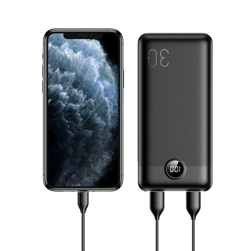 Зовнішній акумулятор VEGER 30000 mAh PD QC3.0 3A 20W L30 (W3008PD) black