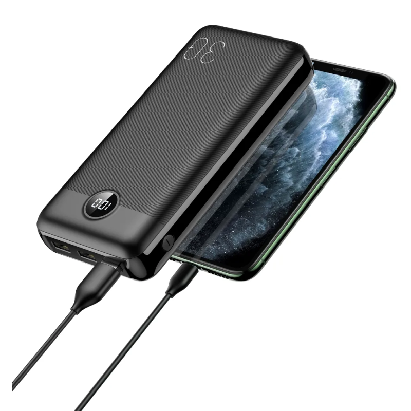 Зовнішній акумулятор VEGER 30000 mAh PD QC3.0 3A 20W L30 (W3008PD) black