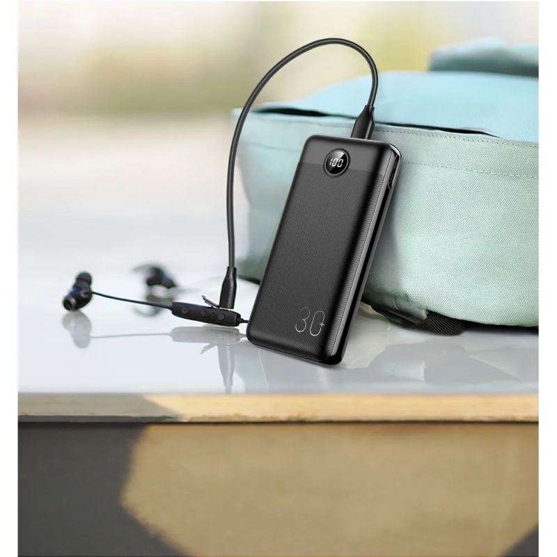 Зовнішній акумулятор VEGER 30000 mAh PD QC3.0 3A 20W L30 (W3008PD) black