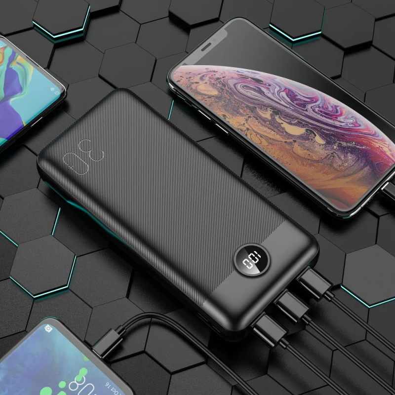 Зовнішній акумулятор VEGER 30000 mAh PD QC3.0 3A 20W L30 (W3008PD) black