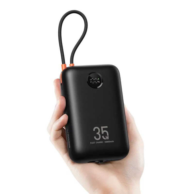 Зовнішній акумулятор VEGER Built-In 2 cables Ultra Mini 30000mAh