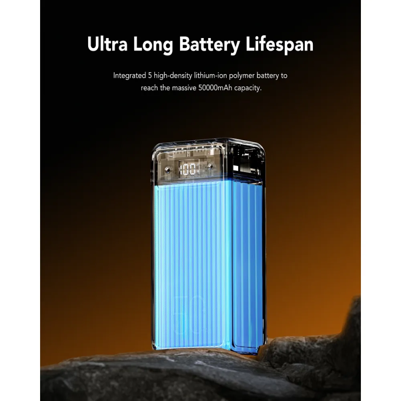 Зовнішній акумулятор VEGER 50000mAh 185Wh 3.7V With Built-in LED Flash