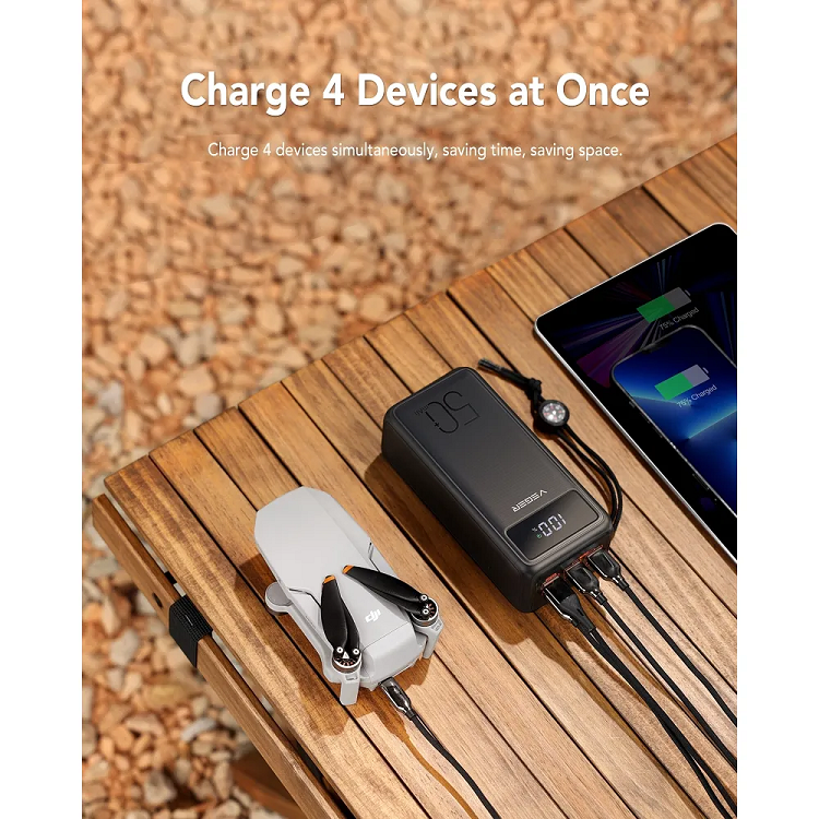 Зовнішній акумулятор VEGER 50000mAh 185Wh 3.7V With Built-in LED Flash