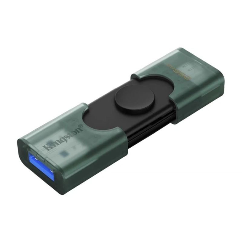 Флеш-накопичувач Kingston 256GB DataTraveler DuoG2 USB-A + USB-C 3.2 Gen 1 Black/Green
