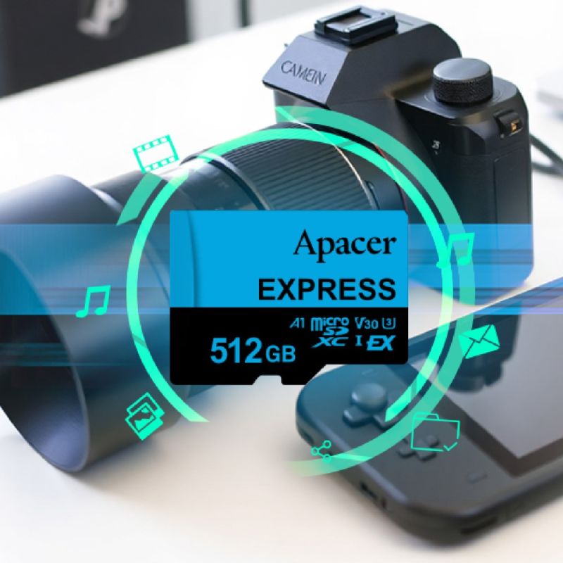 Карта пам'яті microSDXC  (UHS-1 U3) Apacer Express 512Gb class 10 V30 A1  Read/Write:810/700 MB/sec (Compatible with Nintendo Switch 2)