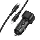 Автомобільний зарядний пристрій BOROFONE BZ34B Cloud PD38W(1C1A) car charger set(C to iP) Black