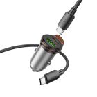 Автомобільний зарядний пристрій HOCO NZ16A Rigorous 43W dual port PD25W+QC3.0 car charger set(C to C) Metal Grey