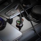 Автомобільний зарядний пристрій HOCO NZ16A Rigorous 43W dual port PD25W+QC3.0 car charger set(C to iP) Metal Grey