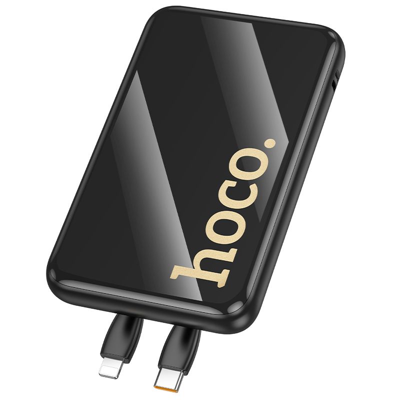 Зовнішній акумулятор HOCO Q37 Graceful 22.5W+PD20W power bank with two cables(10000mAh) Black