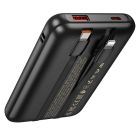 Зовнішній акумулятор HOCO Q37 Graceful 22.5W+PD20W power bank with two cables(10000mAh) Black