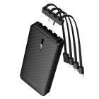Зовнішній акумулятор BOROFONE BJ84 Smooth power bank with four cables(10000mAh) Black