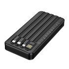 Зовнішній акумулятор BOROFONE BJ84 Smooth power bank with four cables(10000mAh) Black