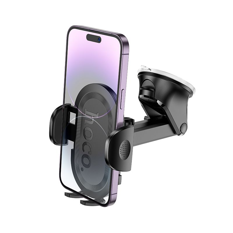 Автотримач для телефона HOCO H54 Brusco ultra-thin push-type car holder(center console) Black