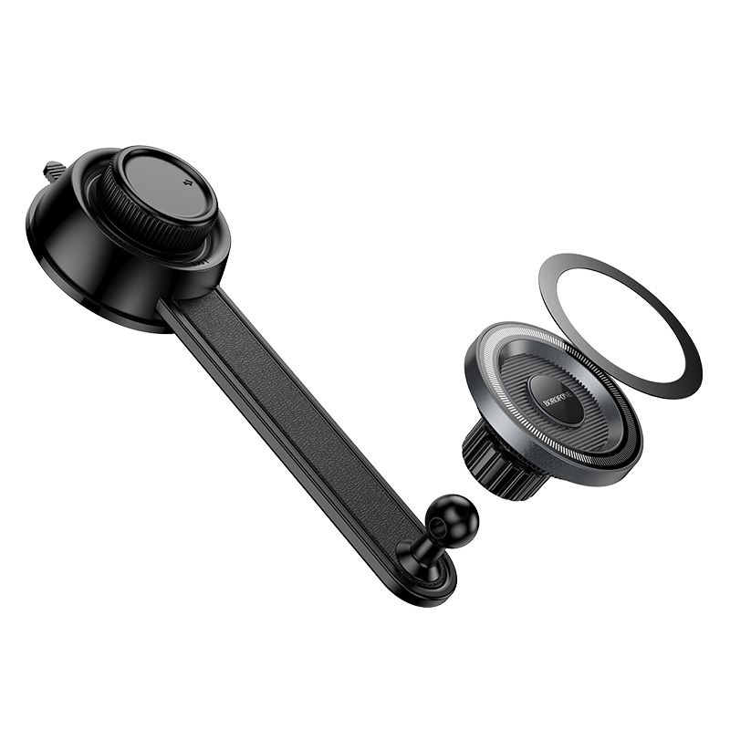 Автотримач для телефона BOROFONE BH123 Profit magnetic car holder(center console) black metal gray