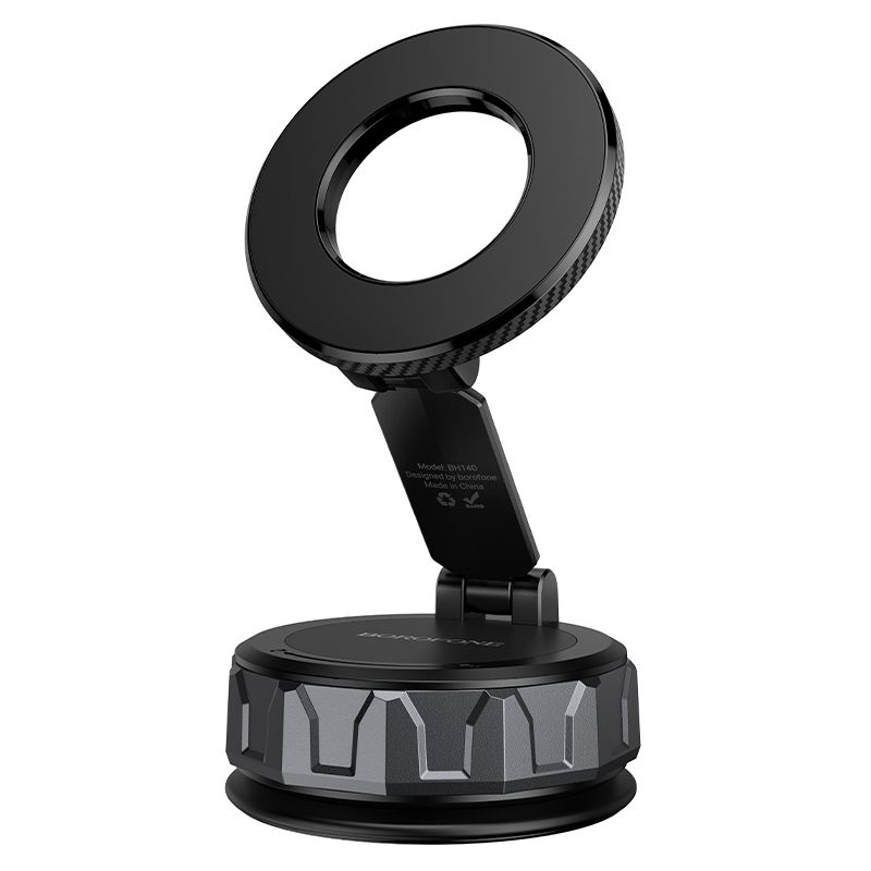 Автотримач для телефона BOROFONE BH140 Gloria vacuum suction cup magnetic ring holder(multi-scene) black metal gray
