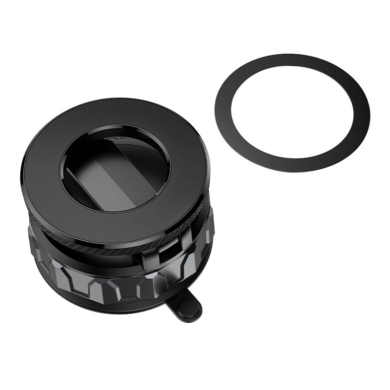 Автотримач для телефона BOROFONE BH140 Gloria vacuum suction cup magnetic ring holder(multi-scene) black metal gray