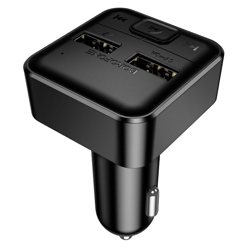 АЗП з FM-модулятором BOROFONE BC63 Selecto car BT FM transmitter Black