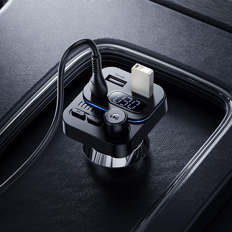 АЗП з FM-модулятором BOROFONE BC61 Ocean 45W(1A1C) car BT FM transmitter Black