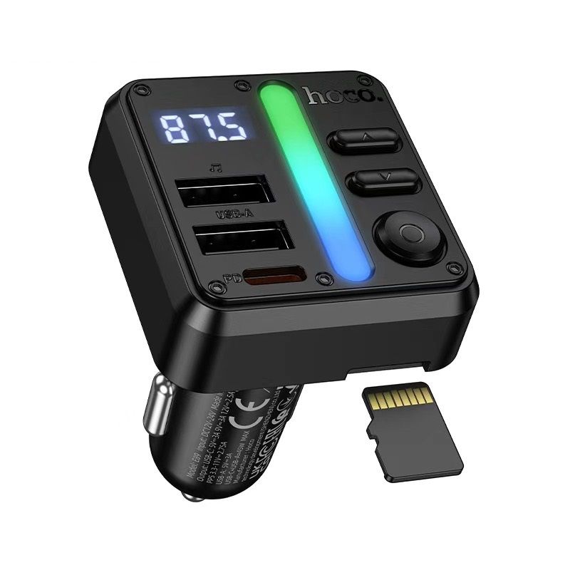 АЗП з FM-модулятором HOCO E89 Libre 45W(1A1C) car BT FM transmitter Black
