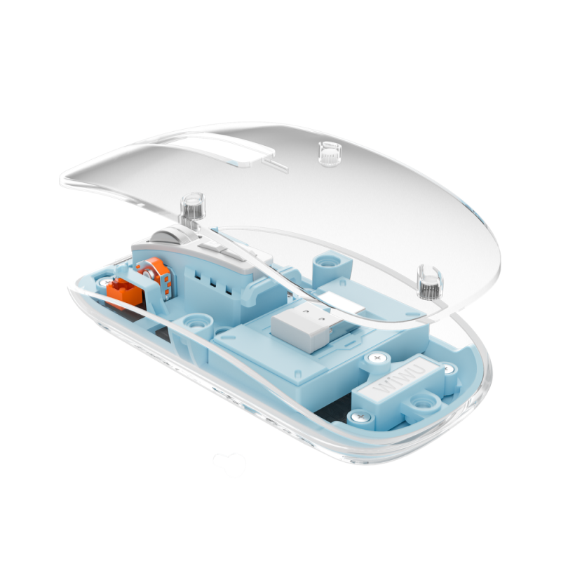 Маніпулятор миша бездротова WIWU Crystal Magnetic Wirless Mouse WM105 (Dual-bluetooth +2.4G three-mode) blue