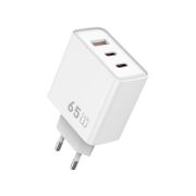 Мережевий зарядний пристрій WIWU 65W Essen GaN Fast Charger 1A+2C Wi-G005 EU White