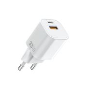 Мережевий зарядний пристрій WIWU 33W Cube GaN Fast Charger A+C Wi-G017 EU White