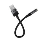Аудіокабель ACEFAST J13 USB-A to 3.5mm female, nylon braid, 0.15m, Black