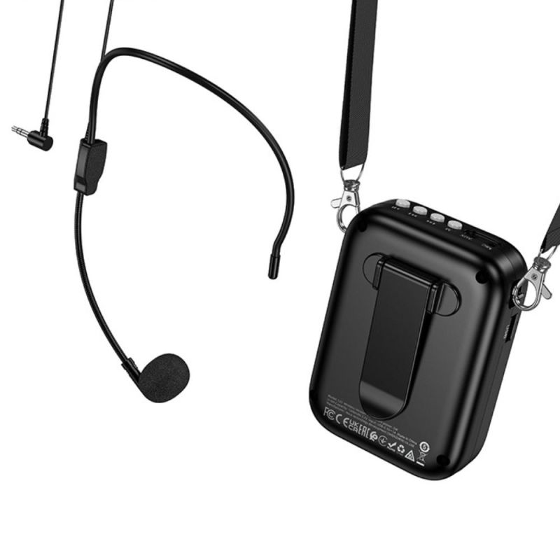Портативна колонка з гарнітурою HOCO L23 Lemony speaker with wired microphone 5W Black