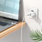 Мережевий зарядний пристрій з кабелем HOCO C80A Plus Rapido PD20W+QC3.0 charger set(Type-C to Type-C) White