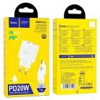 Мережевий зарядний пристрій з кабелем HOCO C80A Plus Rapido PD20W+QC3.0 charger set(Type-C to Type-C) White