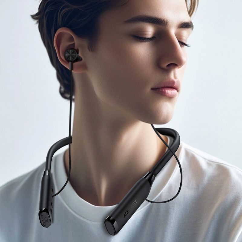 Бездротові спортивні навушники ACEFAST N7 neck hanging wireless earphones Black