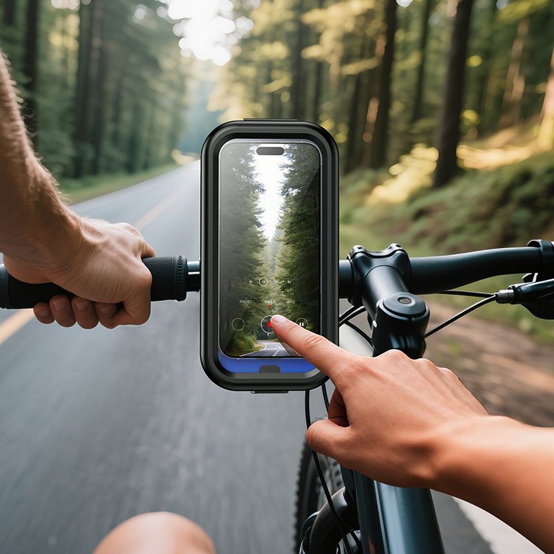 Велотримач для телефона HOCO H95 Bendito waterproof riding holder Black