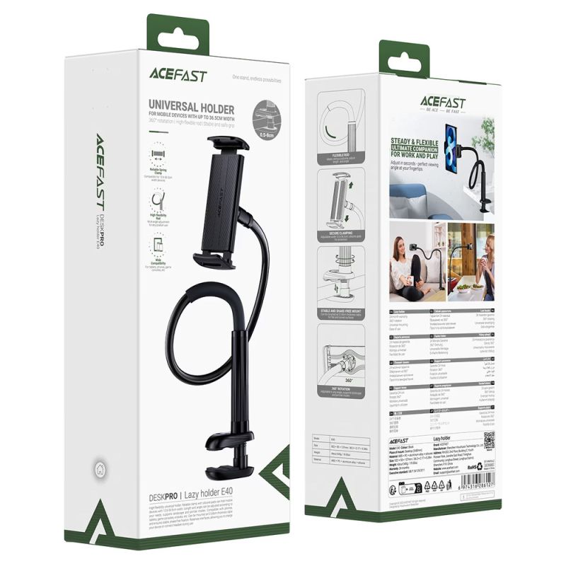 Тримач телефона ACEFAST E40 lazy holder Black