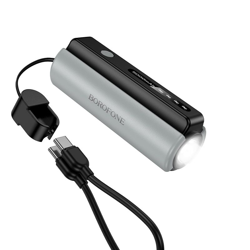 Зовнішній акумулятор BOROFONE BJ87 Star power bank with flashlight and cable(5000mAh) Black