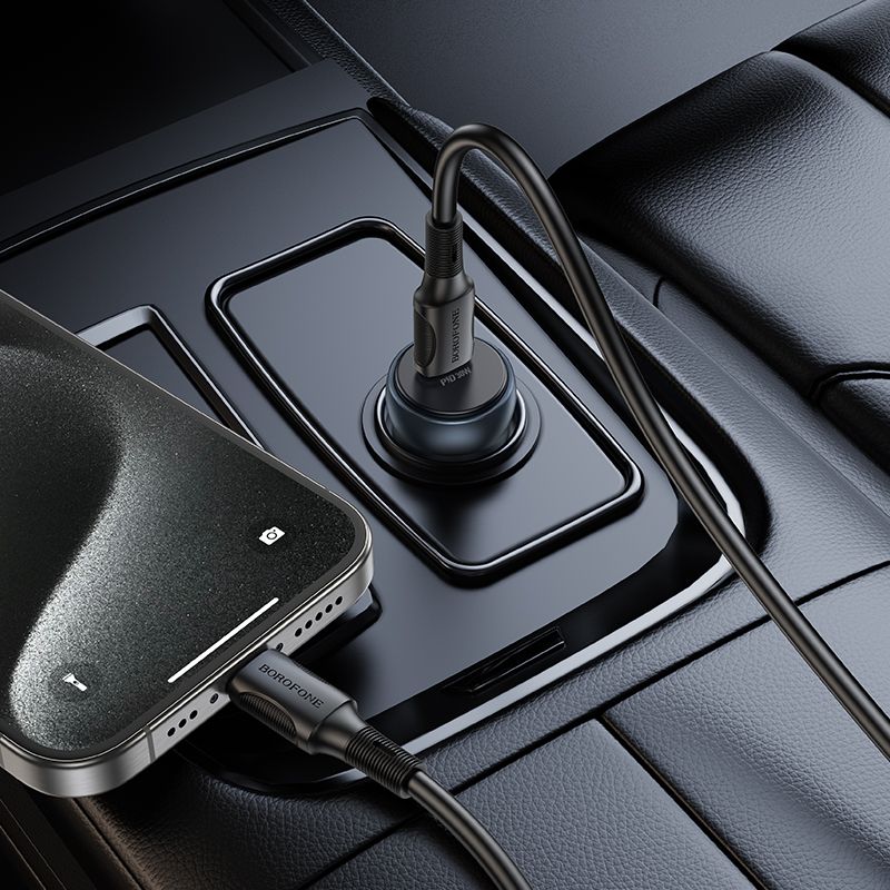Автомобільний зарядний пристрій BOROFONE BZ32 Fresh single port PD30W car charger Black