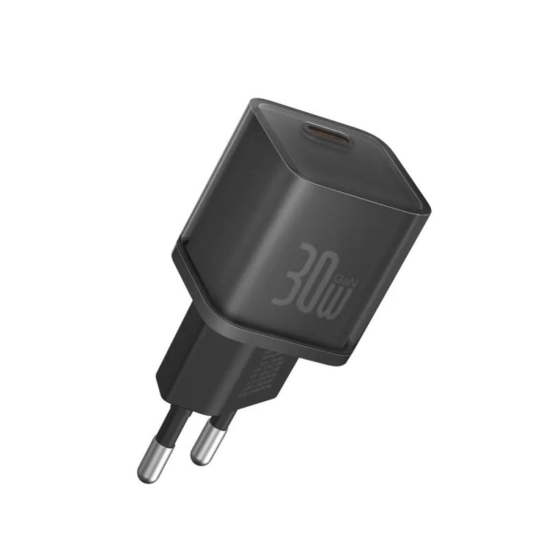 Мережевий зарядний пристрій Baseus  GaN5S Fast Charger 1C 30W EU Cluster Black