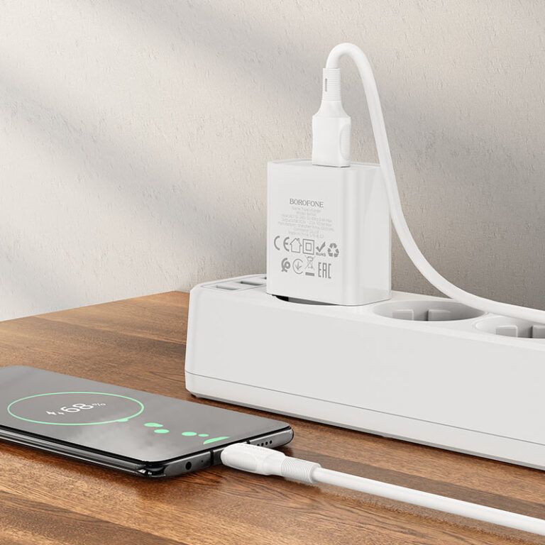 Мережевий зарядний пристрій BOROFONE BA74A Aspirer single port charger set(Micro) White